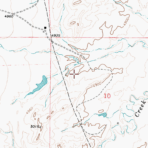 Topographic Map of Scott Dam, WY