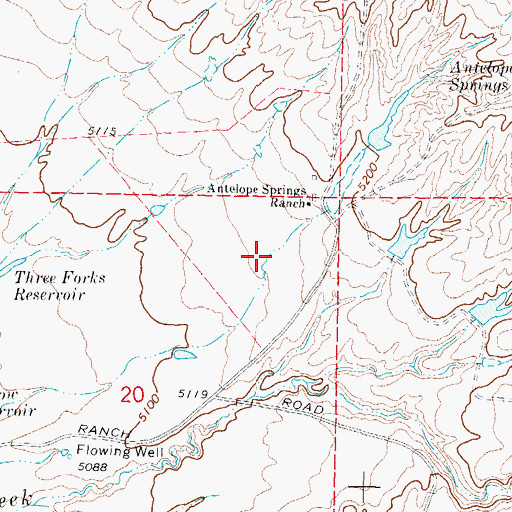 Topographic Map of South Wall Reservoir, WY