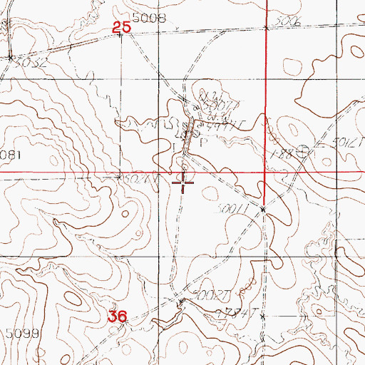 Topographic Map of Reno Dam, WY