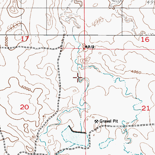 Topographic Map of Witt Number 1 Reservoir, WY