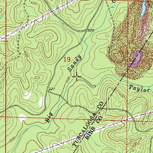 Topographic Map of Taylor Creek, AL