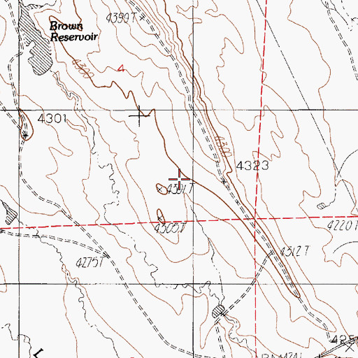 Topographic Map of Brainerd Reservoir, WY
