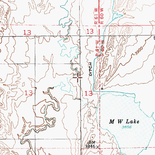 Topographic Map of M W Reservoir, WY