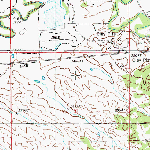 Topographic Map of Banks Creek Reservoir, WY