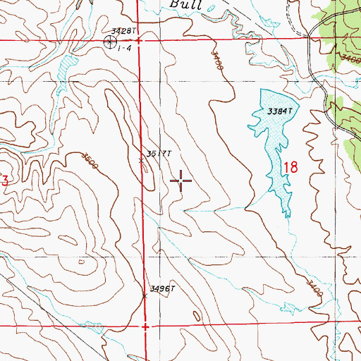 Topographic Map of Strawberry Hill Dam, WY