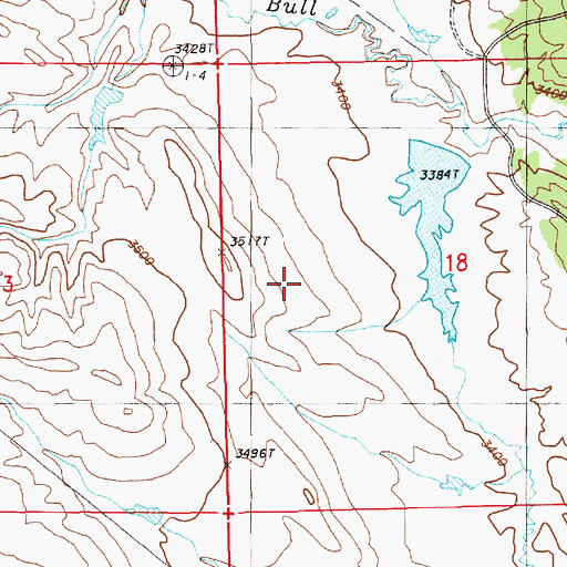 Topographic Map of Strawberry Hill Reservoir, WY