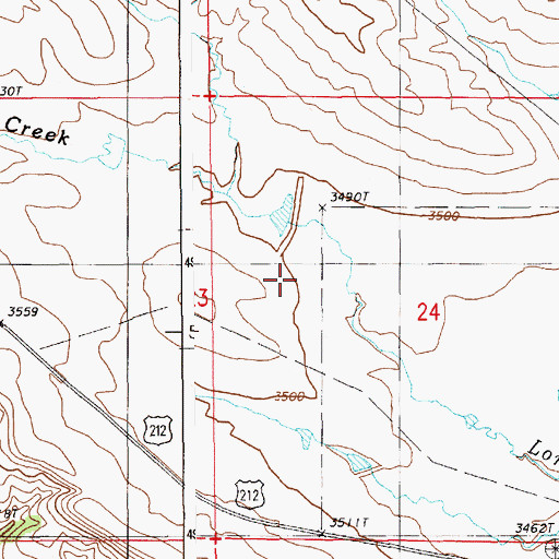 Topographic Map of King Reservoir, WY