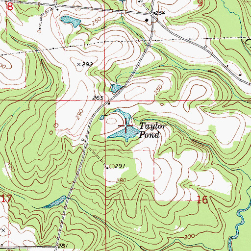 Topographic Map of Taylor Pond, AL