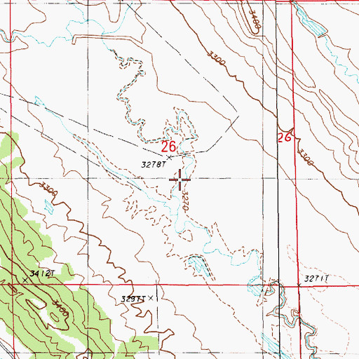 Topographic Map of Crow Creek Reservoir, WY