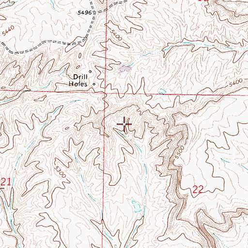 Topographic Map of Colonel Dam, WY