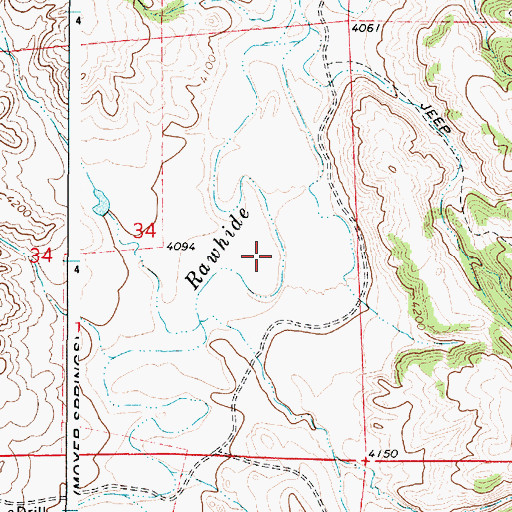 Topographic Map of Rawhide Dam, WY