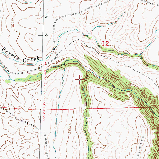 Topographic Map of Red Bank Dam, WY