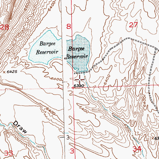 Topographic Map of Debatable Dam, WY