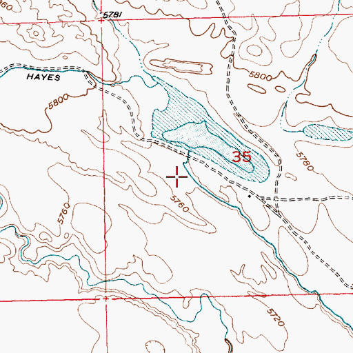 Topographic Map of Hays Reservoir, WY