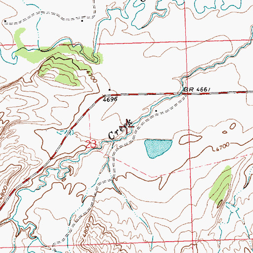 Topographic Map of Rush Dam, WY