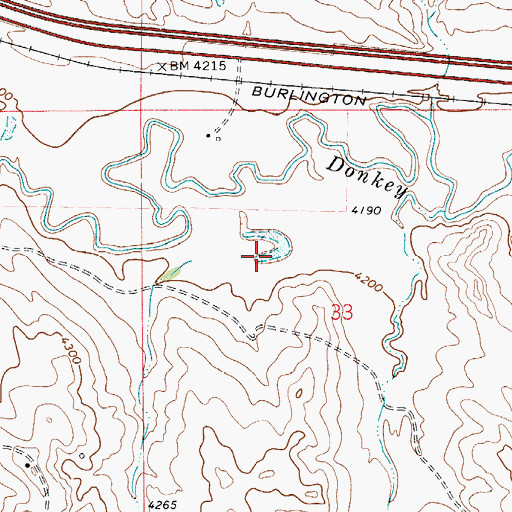 Topographic Map of Cox Reservoir, WY