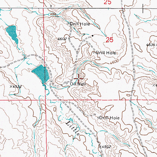 Topographic Map of Tanner Number 1 Reservoir, WY