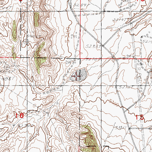 Topographic Map of Teapot Reservoir, WY