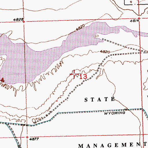 Topographic Map of Sand Mesa Number 1 Dam, WY