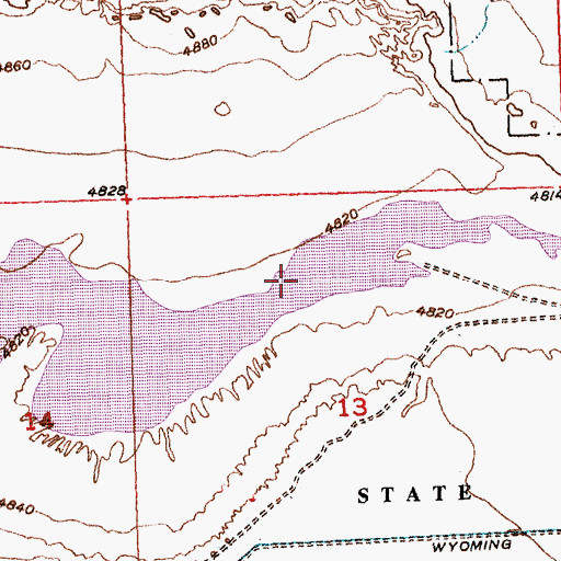 Topographic Map of Sand Mesa Number 1 Reservoir, WY