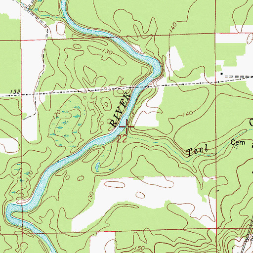 Topographic Map of Teel Creek, AL