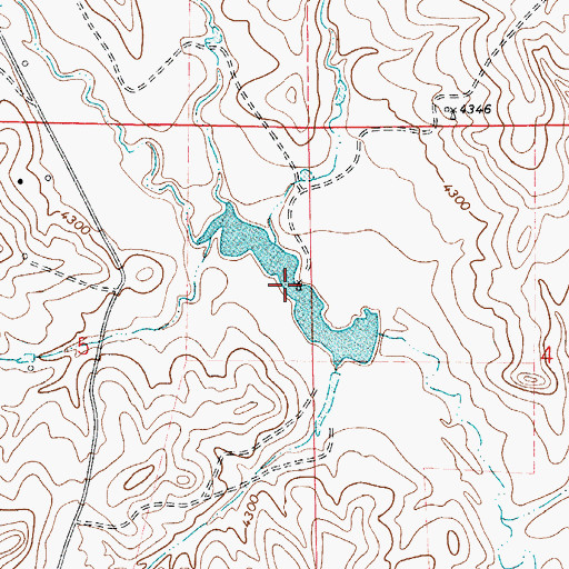 Topographic Map of Raudsep Number 1 Reservoir, WY