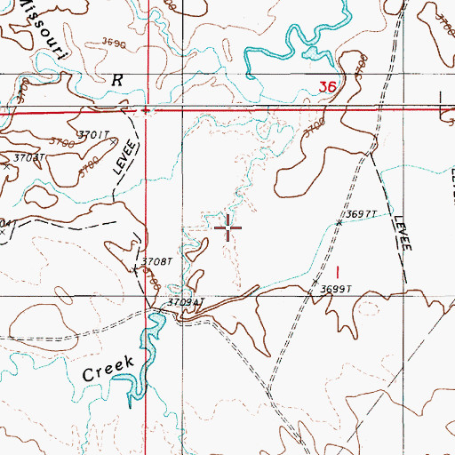 Topographic Map of Cedar Creek Dam, WY