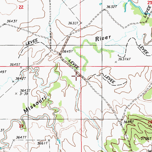 Topographic Map of Bush Ranch Dam, WY