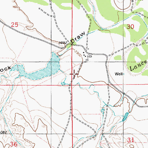 Topographic Map of Johnson Number 1 Dam, WY