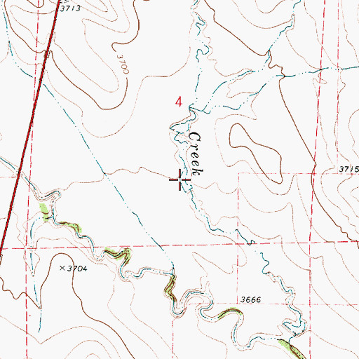 Topographic Map of Campbell Number 1 Reservoir, WY