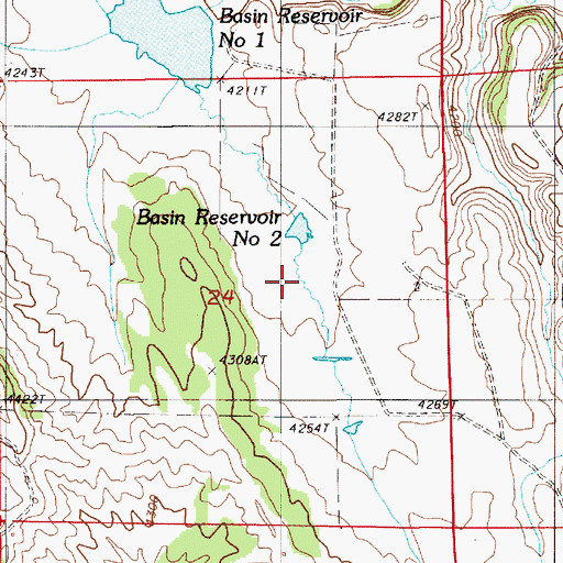 Topographic Map of Basin Number 2 Dam, WY