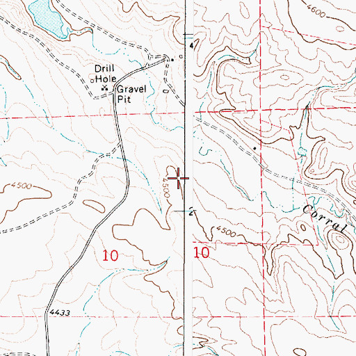 Topographic Map of Cook Reservoir, WY