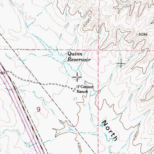 Topographic Map of Quinn Dam, WY