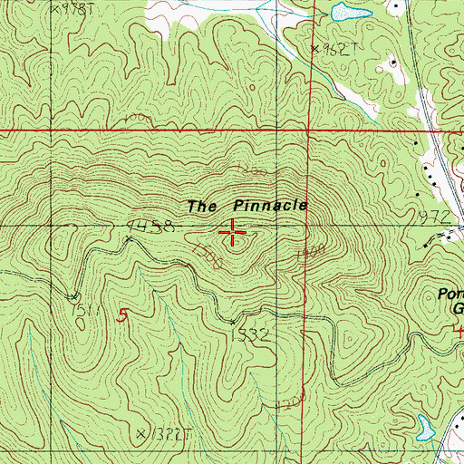 Topographic Map of The Pinnacle, AL