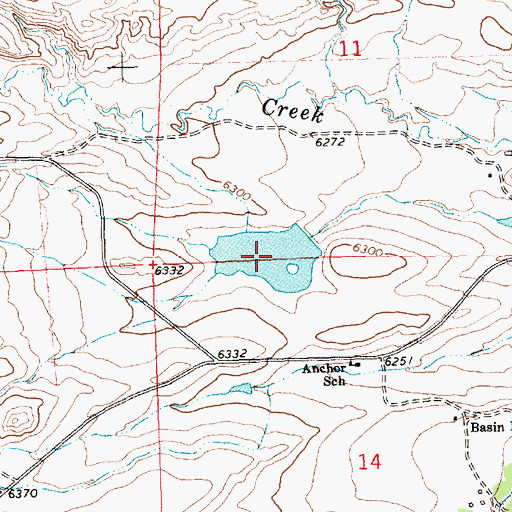 Topographic Map of Adams Number 2 Reservoir, WY