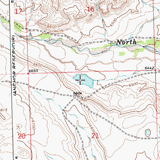Topographic Map of Blonde Reservoir, WY