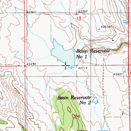 Topographic Map of Basin Number 1 Dam, WY