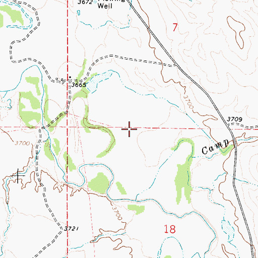 Topographic Map of Nettie Dam, WY