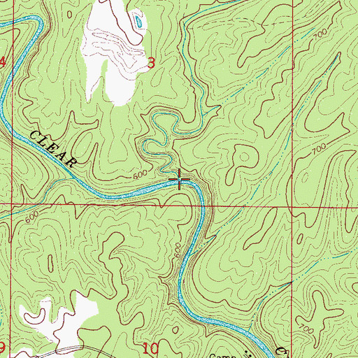 Topographic Map of Ticky Branch, AL