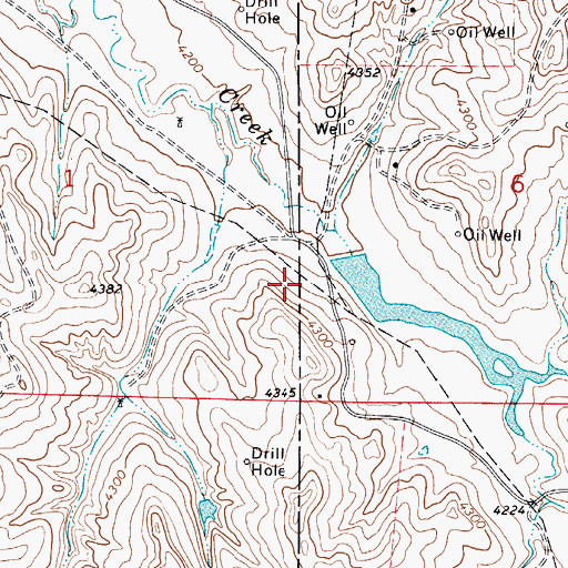 Topographic Map of Enlargement Jesse Reservoir, WY