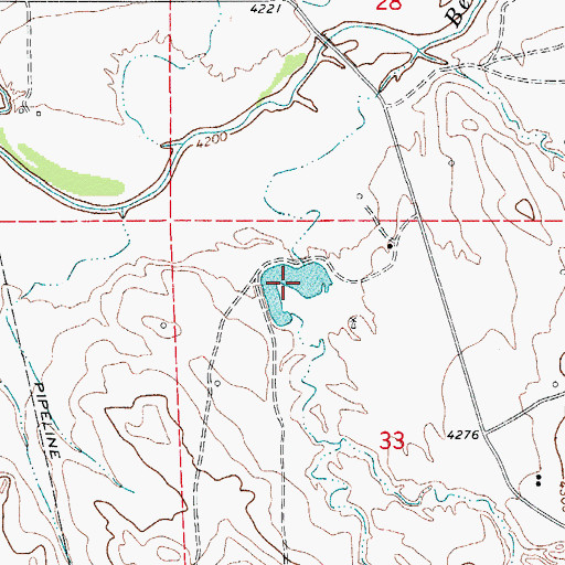 Topographic Map of Buzzer Reservoir, WY