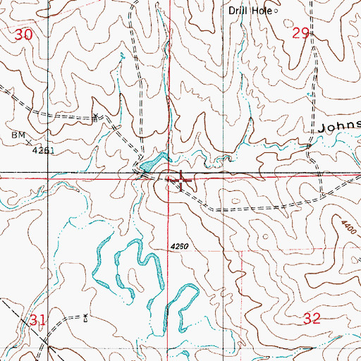 Topographic Map of Betty Dam, WY