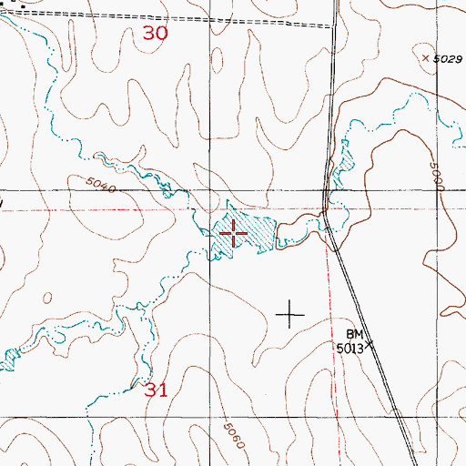 Topographic Map of Schlautan Reservoir, WY
