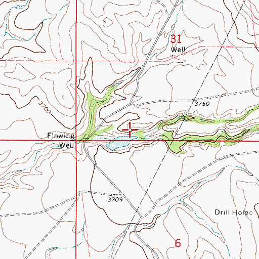 Topographic Map of North Trail Dam, WY
