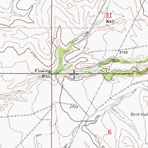 Topographic Map of North Trail Reservoir, WY