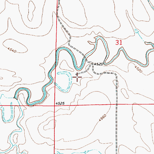 Topographic Map of Caballo Reservoir, WY