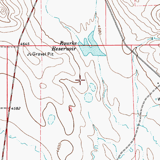 Topographic Map of Rourke Number 1 Dam, WY