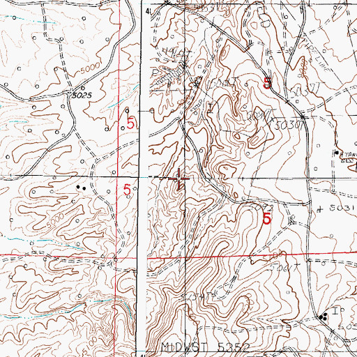 Topographic Map of C B Richardson Number 1 Reservoir, WY