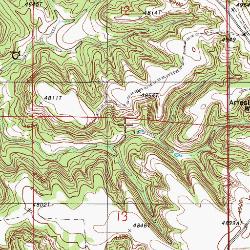 Topographic Map of Trout Dam, WY