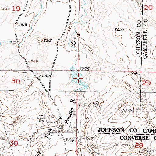 Topographic Map of Pine Dale Dam, WY